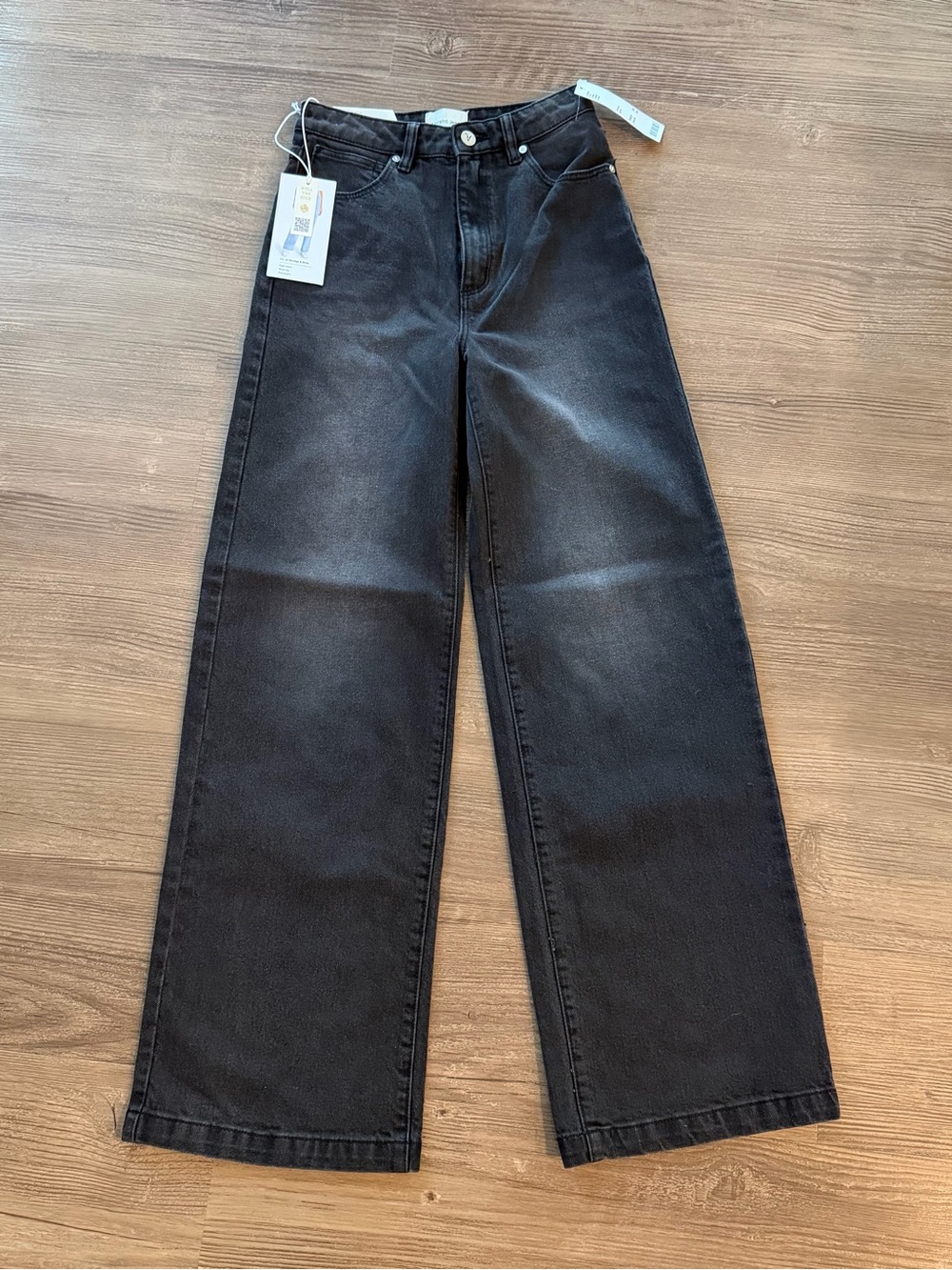 Abrand A 94 High & Wide Black Jeans Size 26 NWT